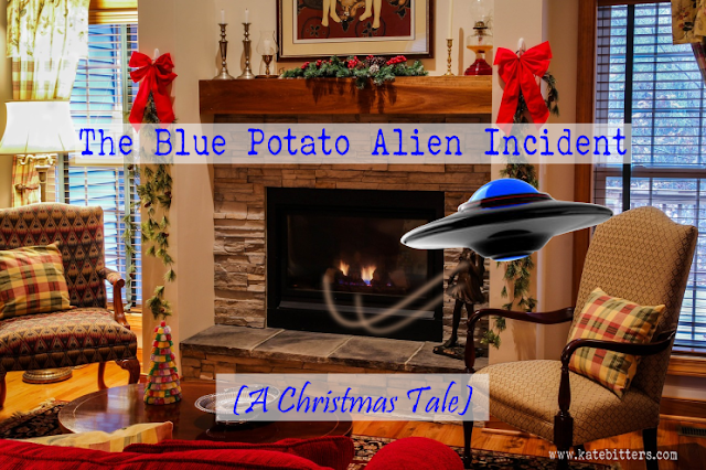 christmas living room with flying saucer