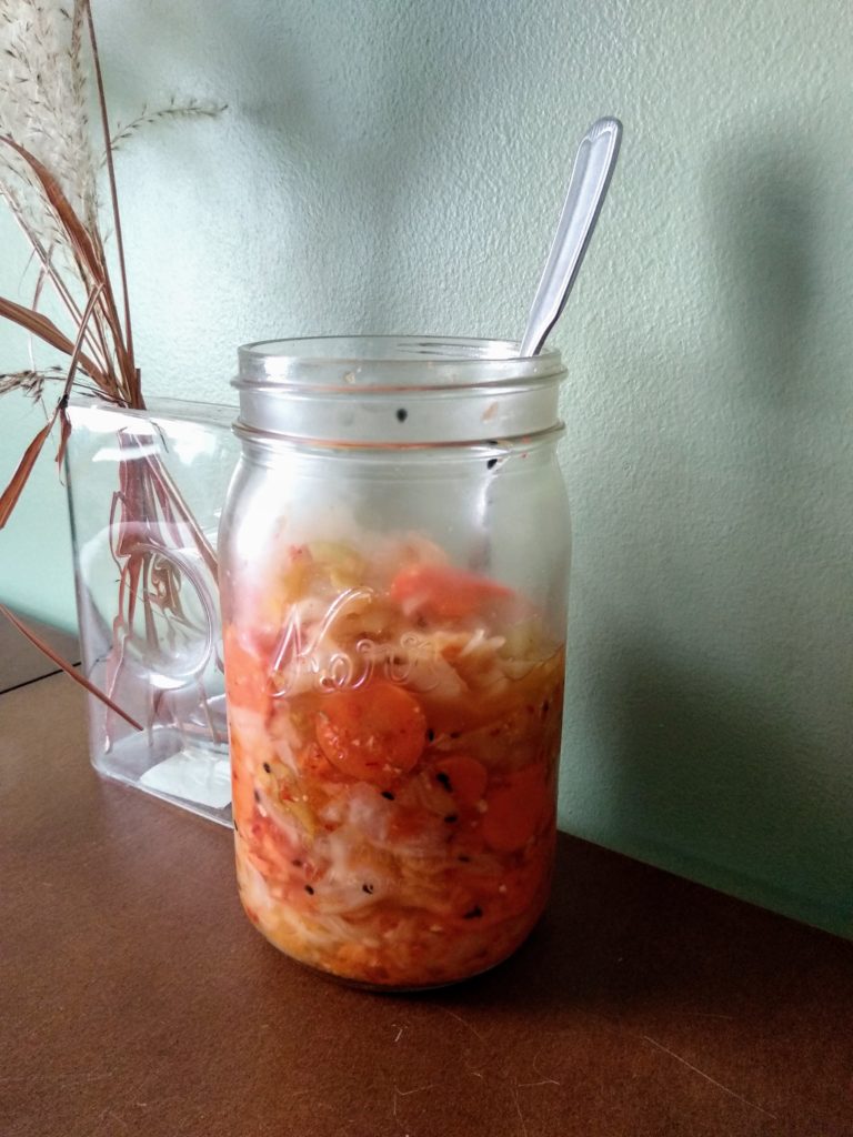 fermented veggies in a jar