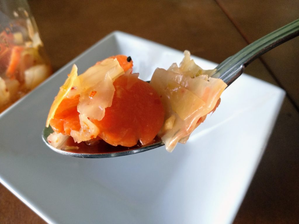 Fermented carrots and cabbage with black sesame