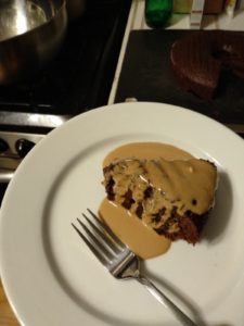 A slice of Ginger molasses stout cake